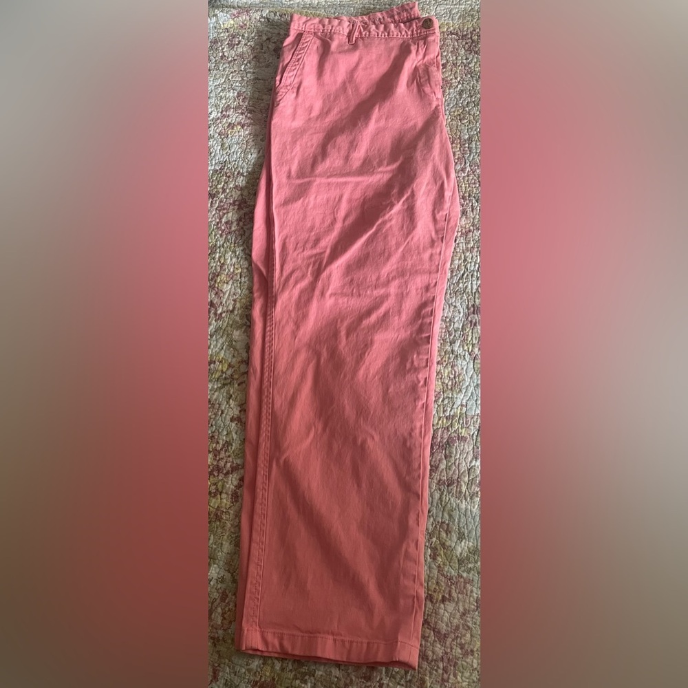 Coral straight legged chinos